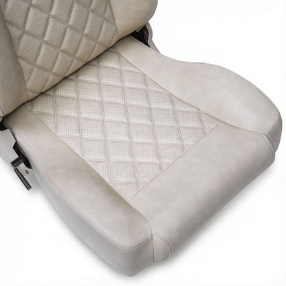 Caballo Front Bucket Seats | Parchment Diamond Stitch | 1965–70 Ford Mustang