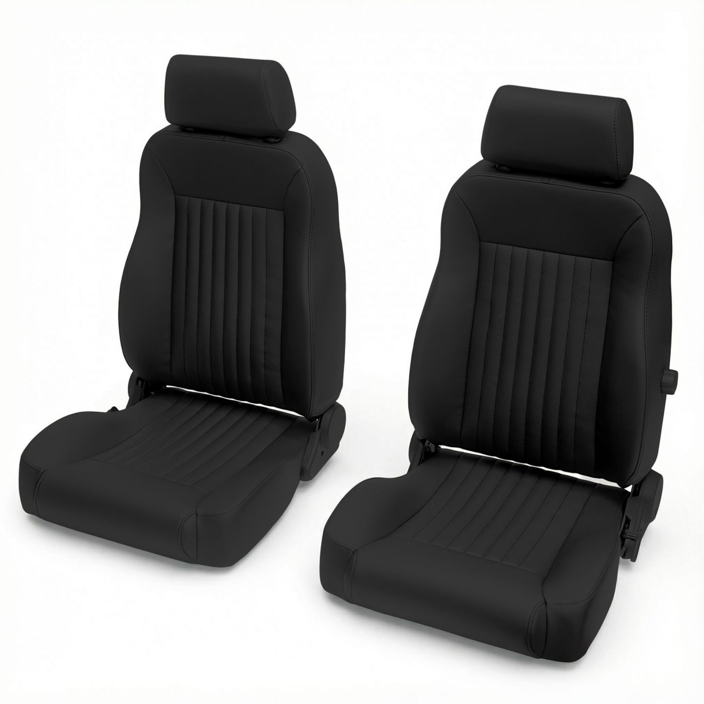 Caballo Front Bucket Seats | Black Vertical Pleats | 1965–70 Ford Mustang