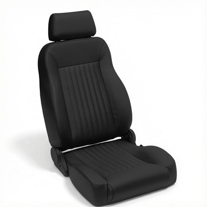 Caballo Front Bucket Seats | Black Vertical Pleats | 1965–70 Ford Mustang