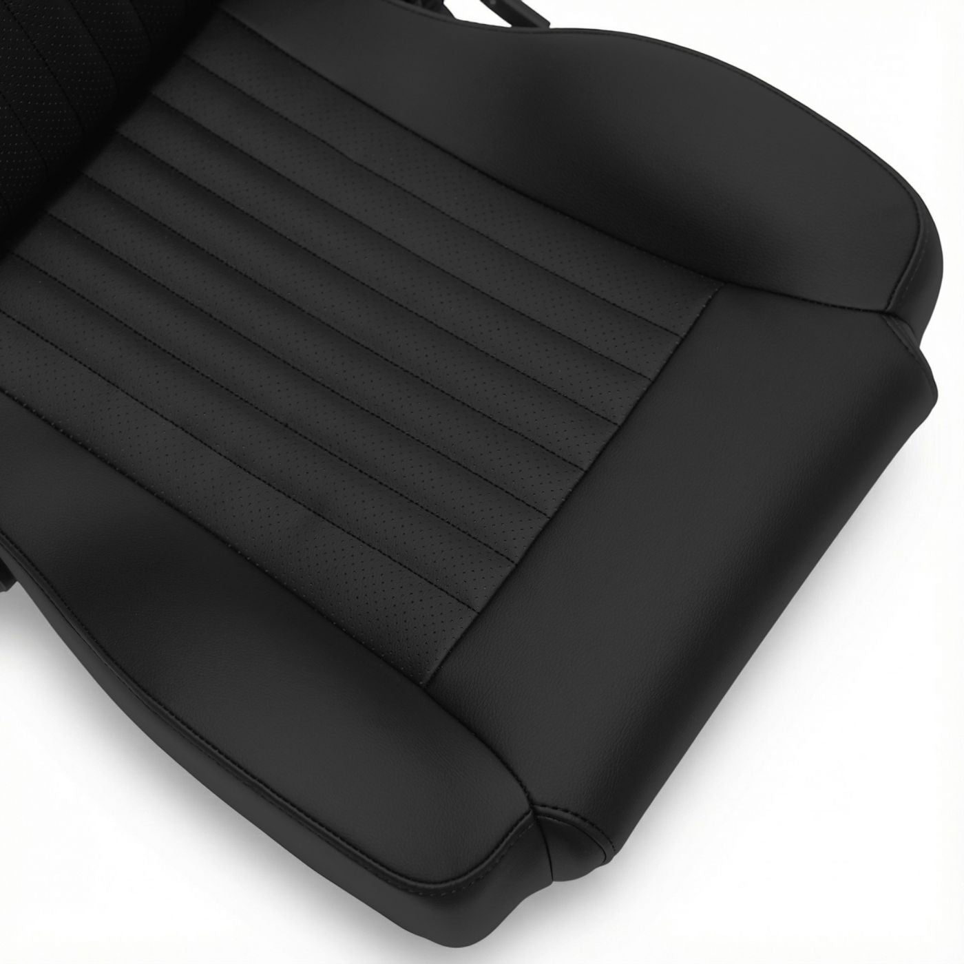 Caballo Front Bucket Seats | Black Vertical Pleats | 1965–70 Ford Mustang
