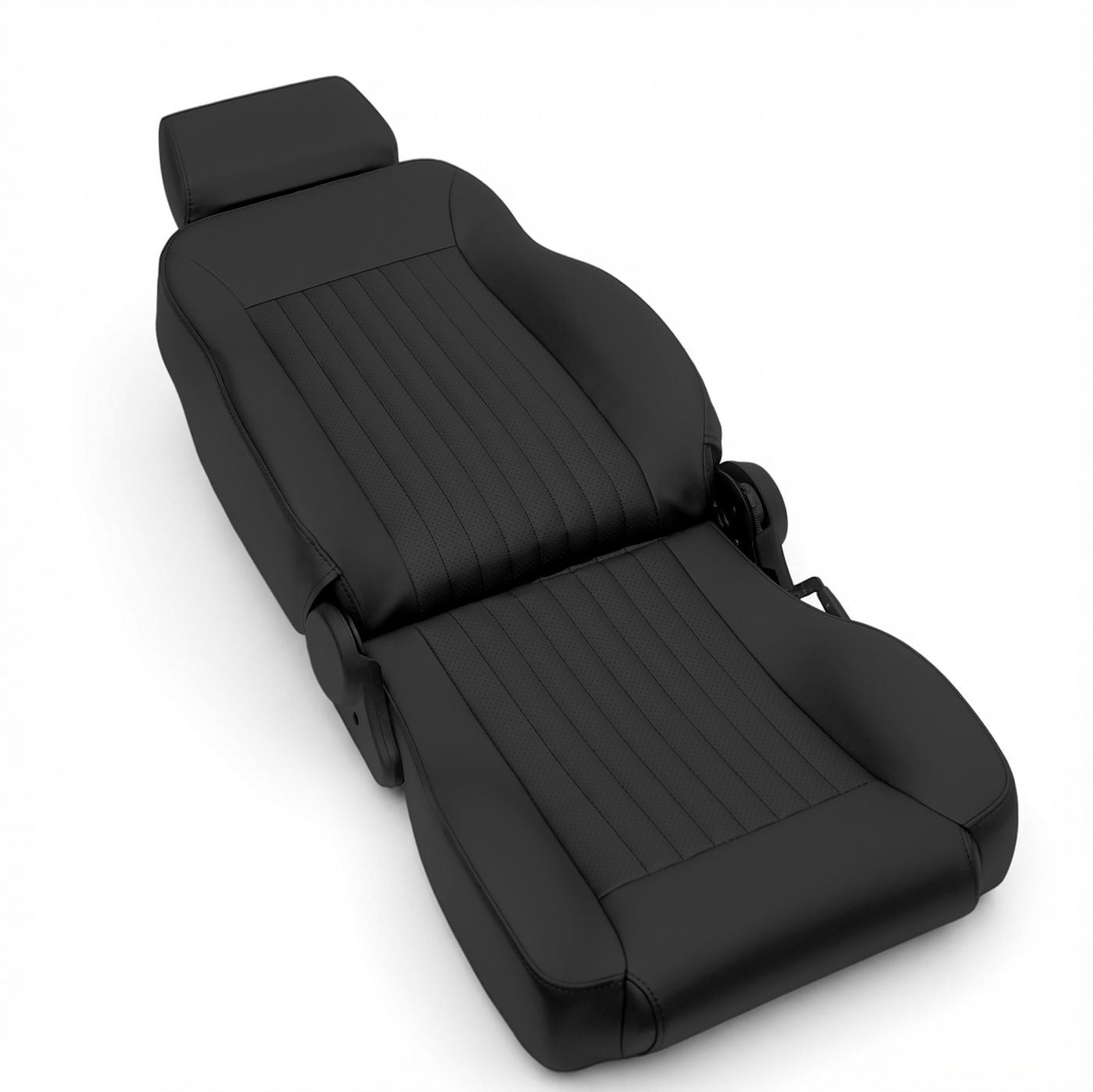 Caballo Front Bucket Seats | Black Vertical Pleats | 1965–70 Ford Mustang