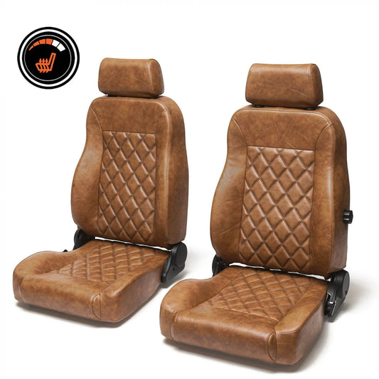 Caballo Front Bucket Seats | Whiskey Diamond Stitch | 1965–70 Ford Mustang