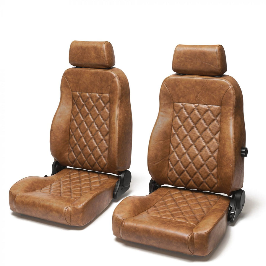 Caballo Front Bucket Seats | Whiskey Diamond Stitch | 1965–70 Ford Mustang